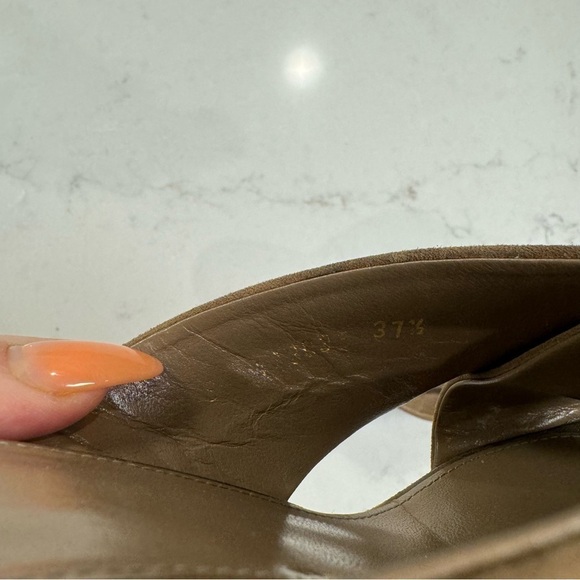 SAINT LAURENT Suede LouLou 70 Mules in Taupe - Picture 7 of 11